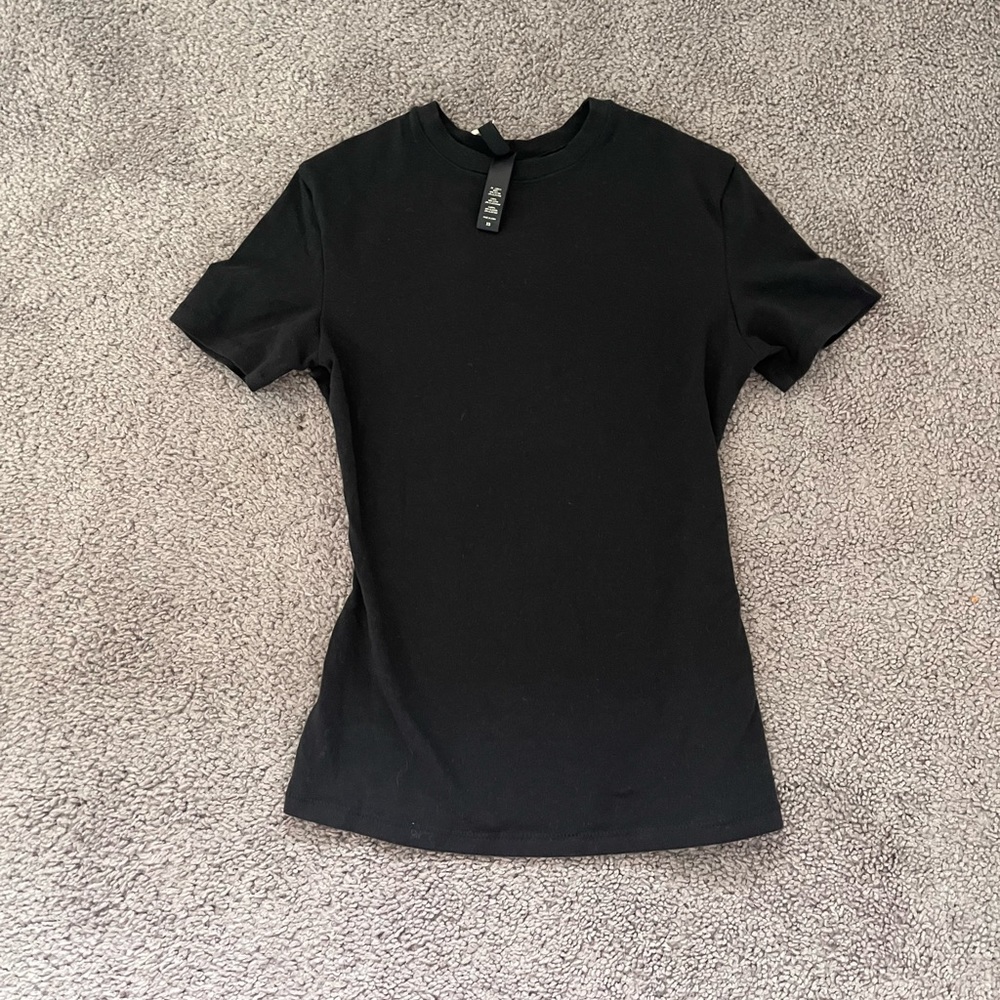 Skims cotton jersey t-shirt soot xs